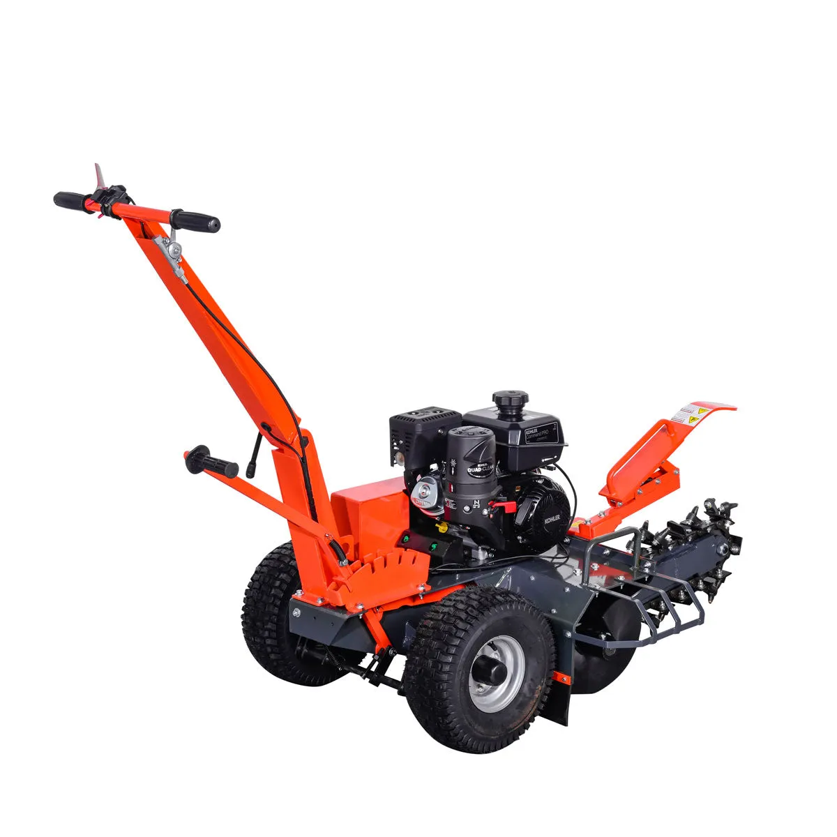 TMG Industrial 18” Kohler Powered Trenching Machine Trencher, 4” Trench Width, 18” Trench Depth, 7 HP Gasoline Engine, Auto-Feed Auger, TMG-GT418