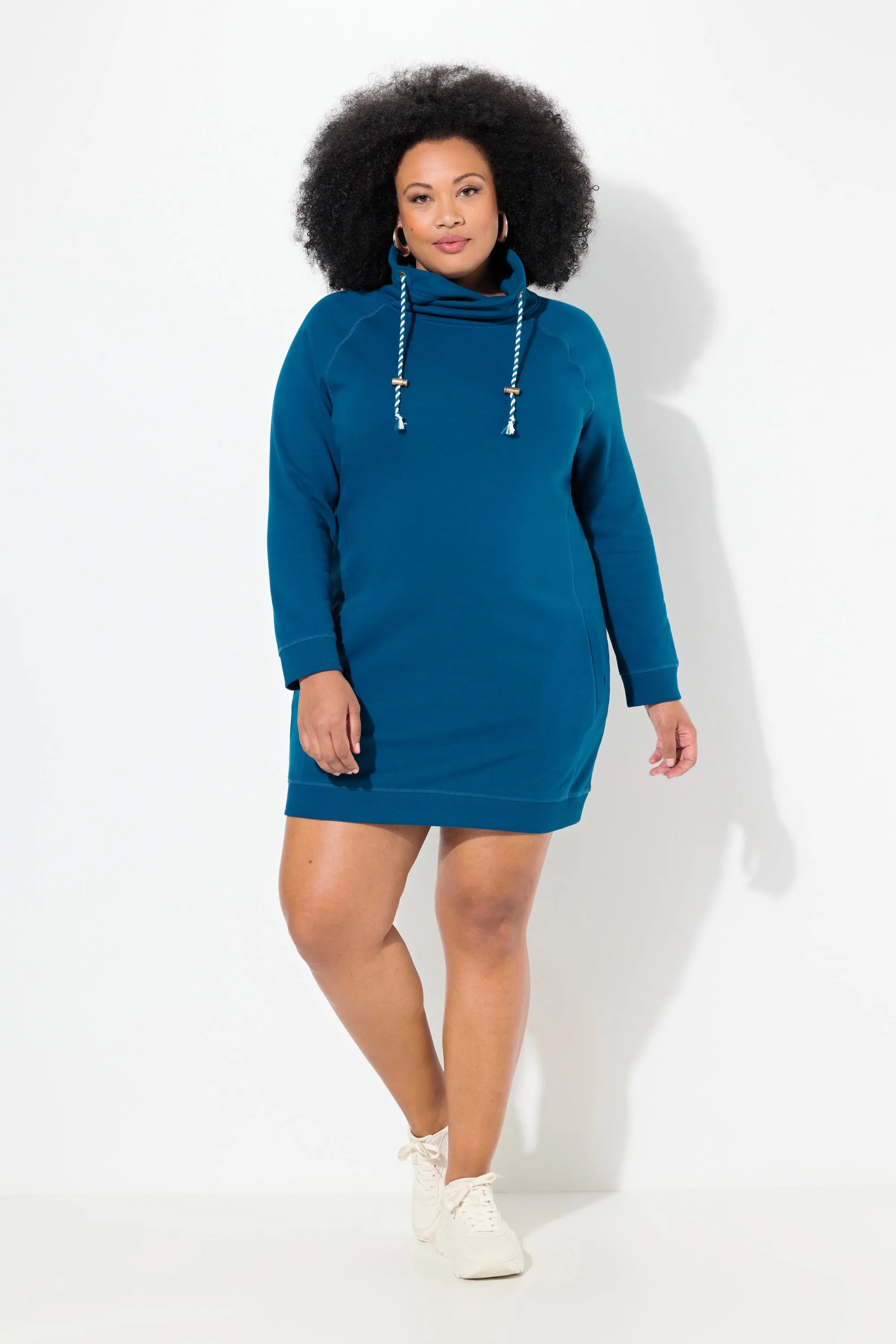 Ulla Popken Sweatshirt Dress in Teal