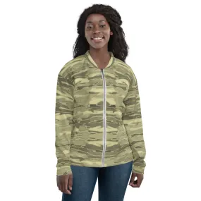 Unisex Bomber Jacket - Khaki Camouflage Lava - Women