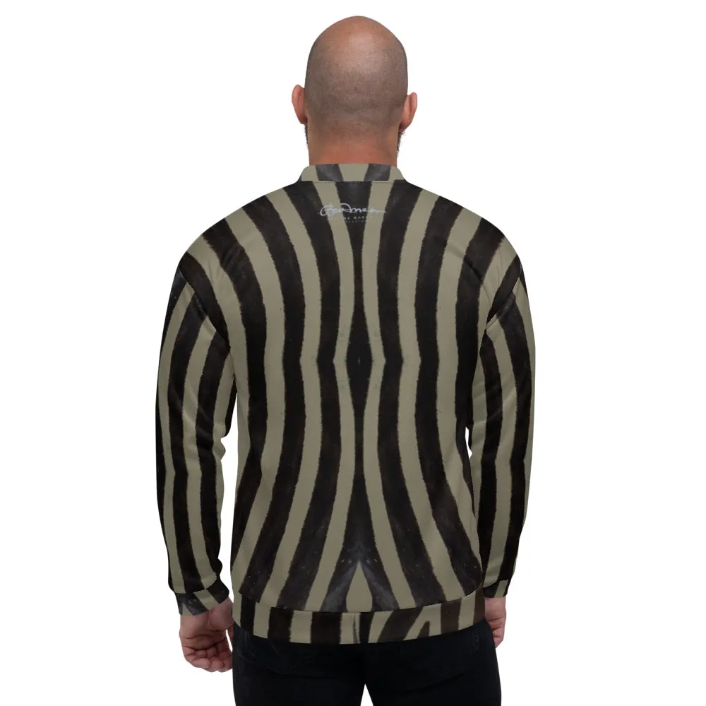 Unisex Bomber Jacket - Khaki Zebra - Men