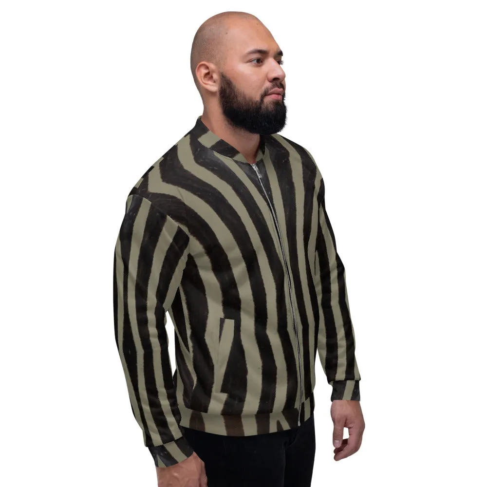 Unisex Bomber Jacket - Khaki Zebra - Men