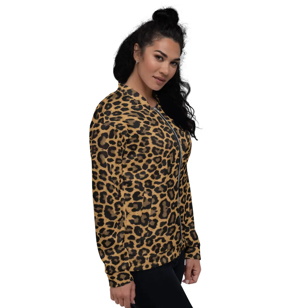 Unisex Bomber Jacket - Leopard - Women