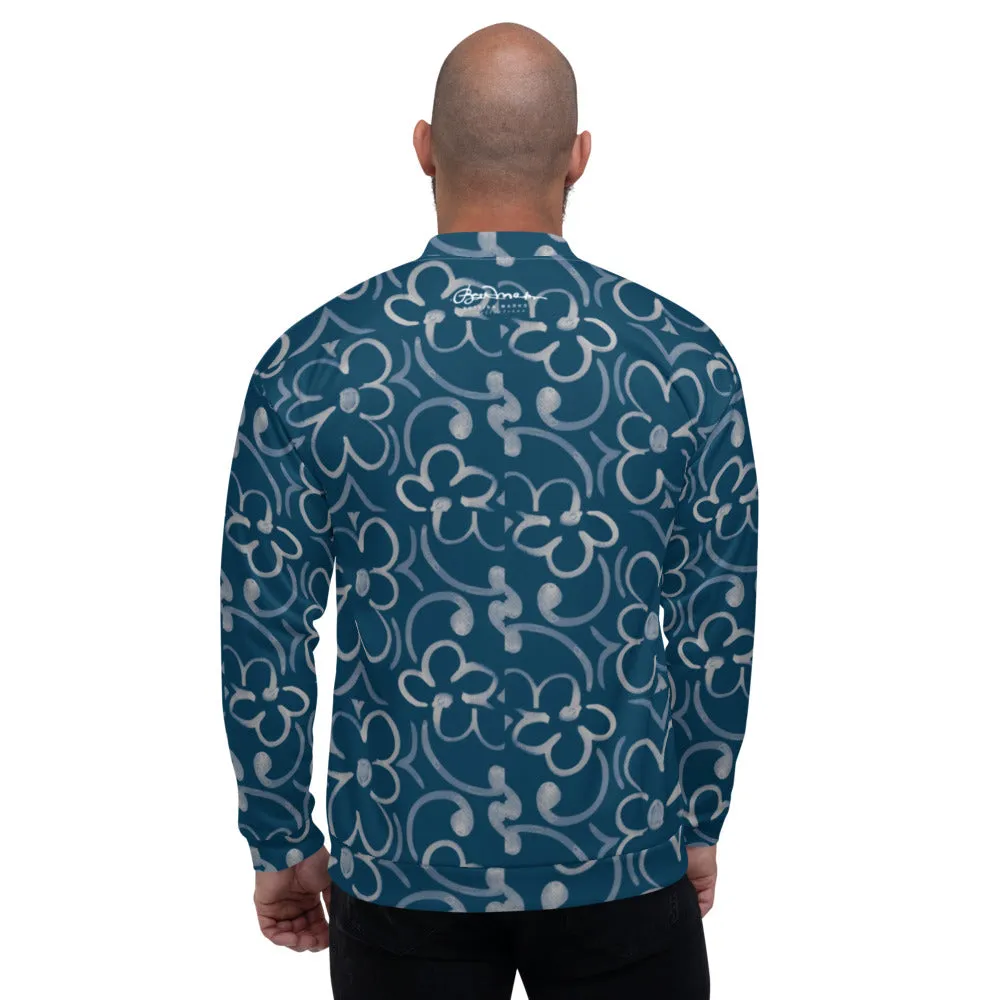 Unisex Bomber Jacket - Linear Sixties Floral - Men