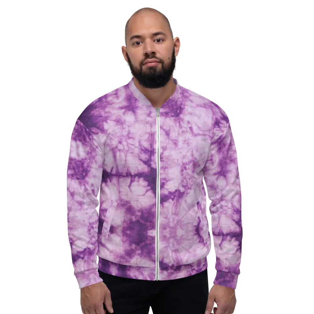 Unisex Bomber Jacket - Purple Tie Dye - Men