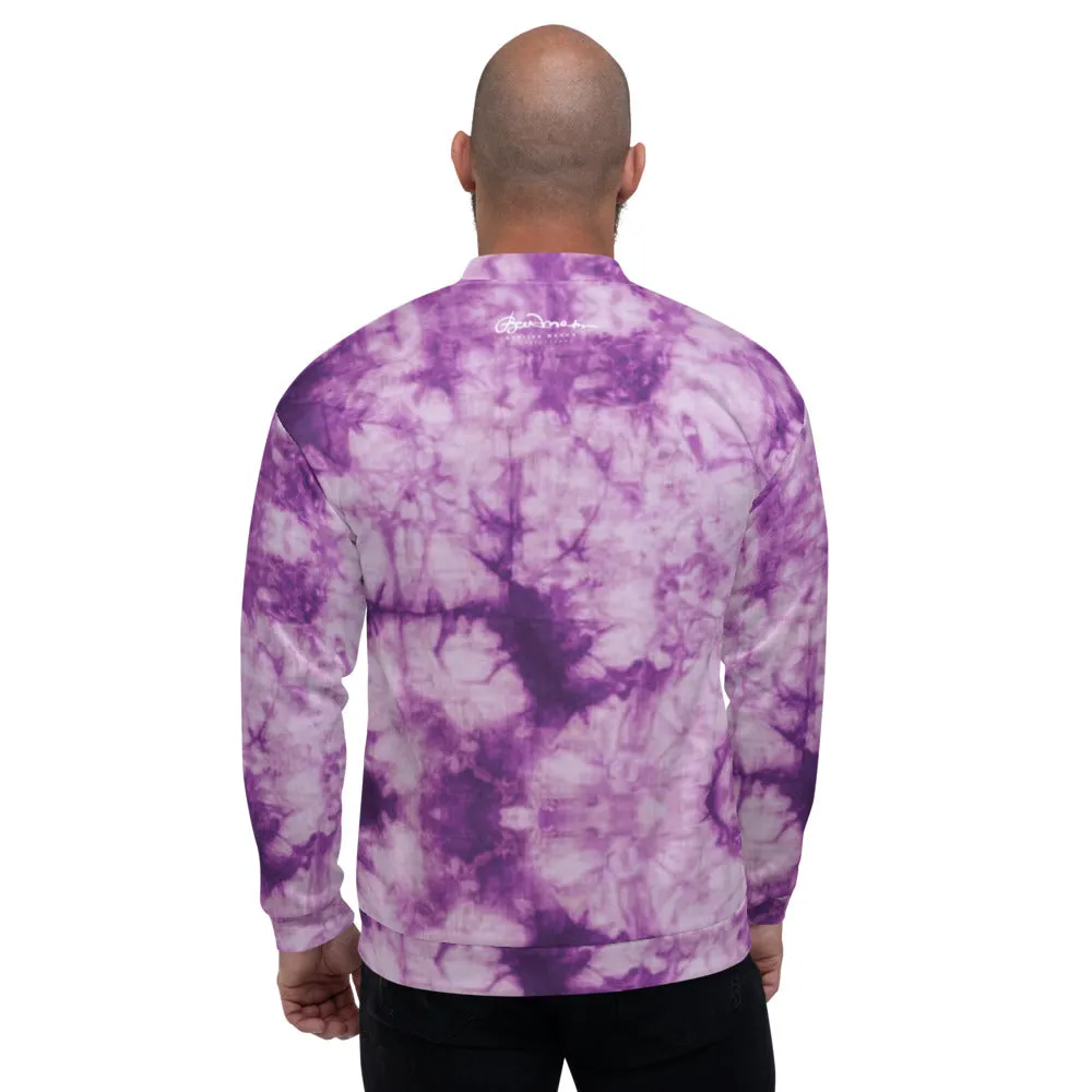 Unisex Bomber Jacket - Purple Tie Dye - Men