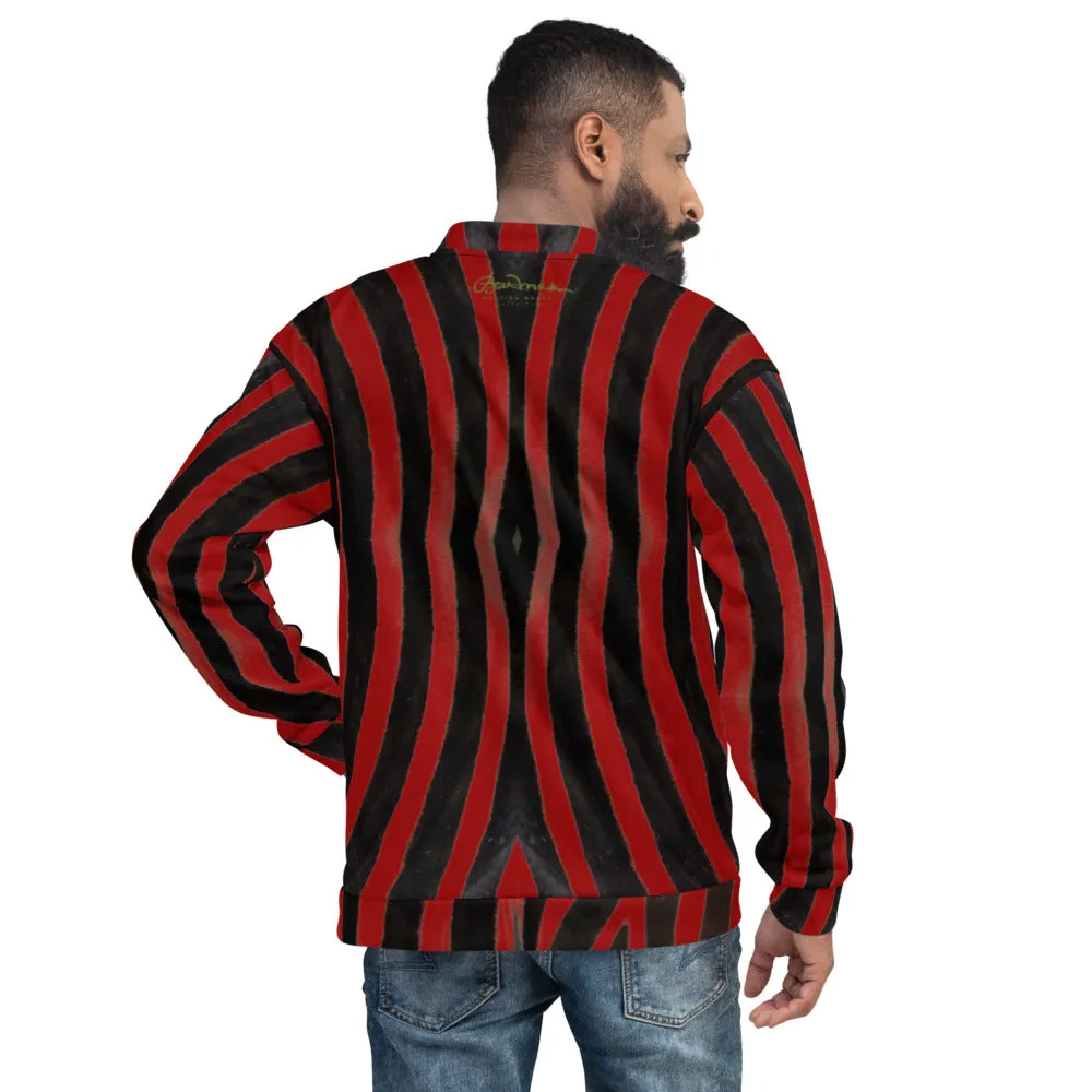 Unisex Bomber Jacket - Red Zebra - Men