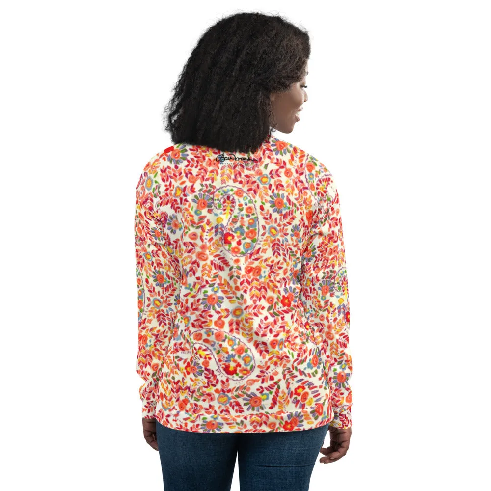 Unisex Bomber Jacket - Retro Paisley - Women