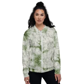 Unisex Bomber Jacket - Sage Tie Dye - Women