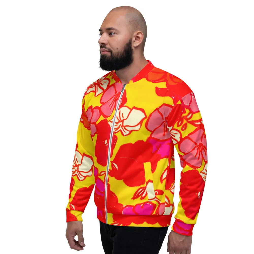 Unisex Bomber Jacket - Sixties Floral - Men