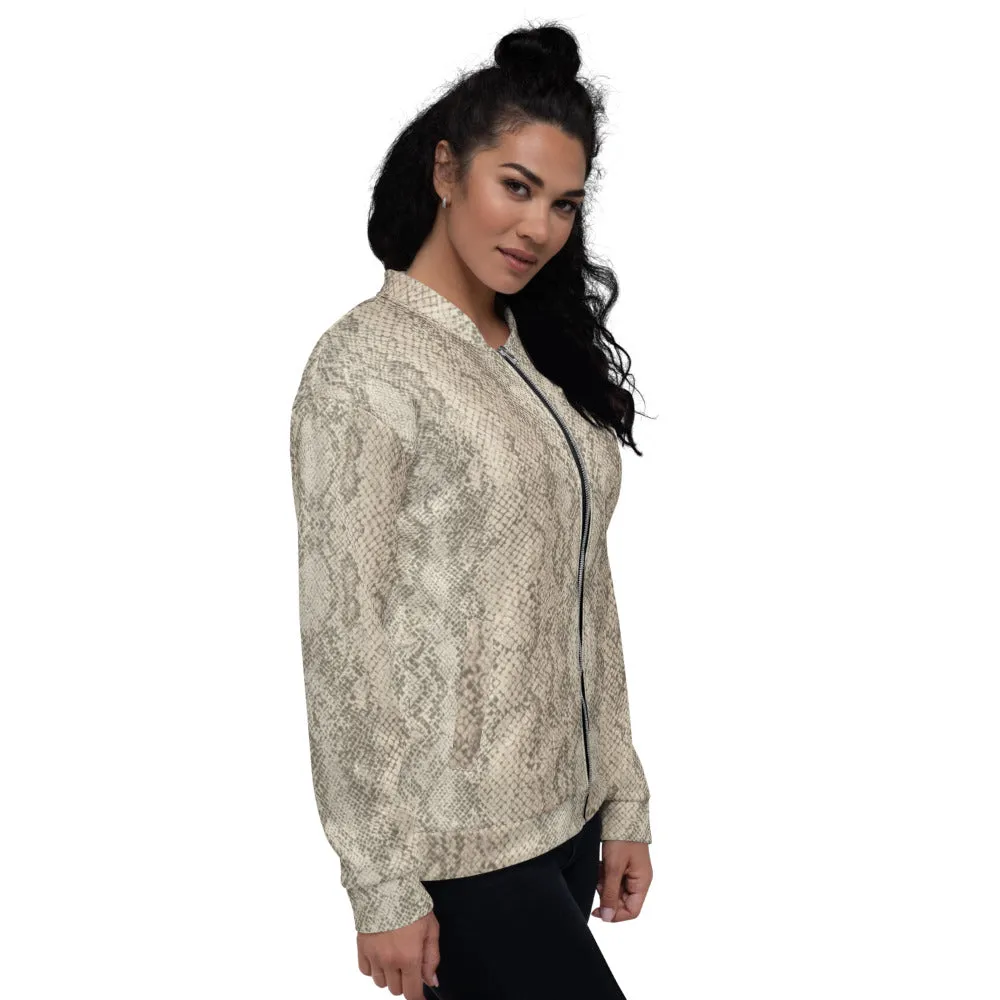 Unisex Bomber Jacket - Snake Print - Women