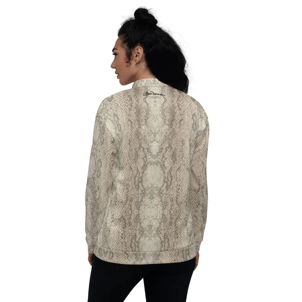 Unisex Bomber Jacket - Snake Print - Women