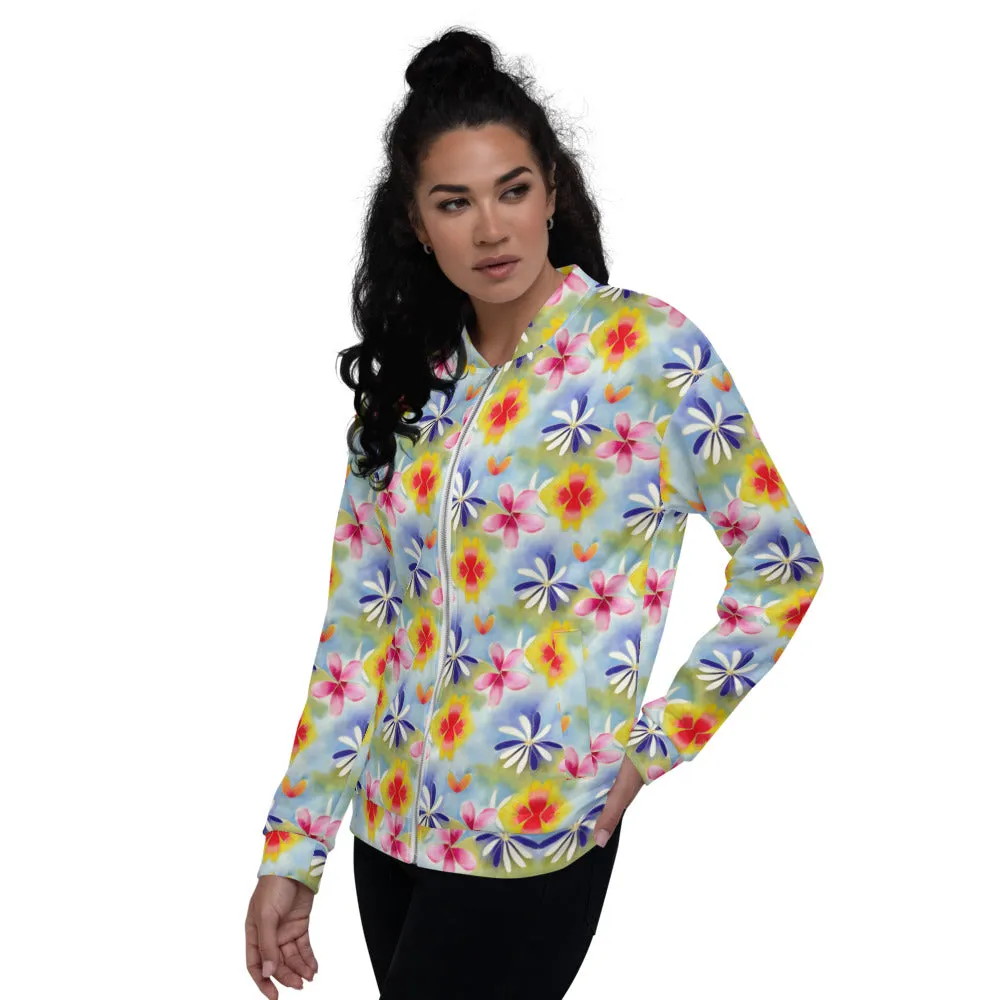 Unisex Bomber Jacket - Sunrise Floral - Women