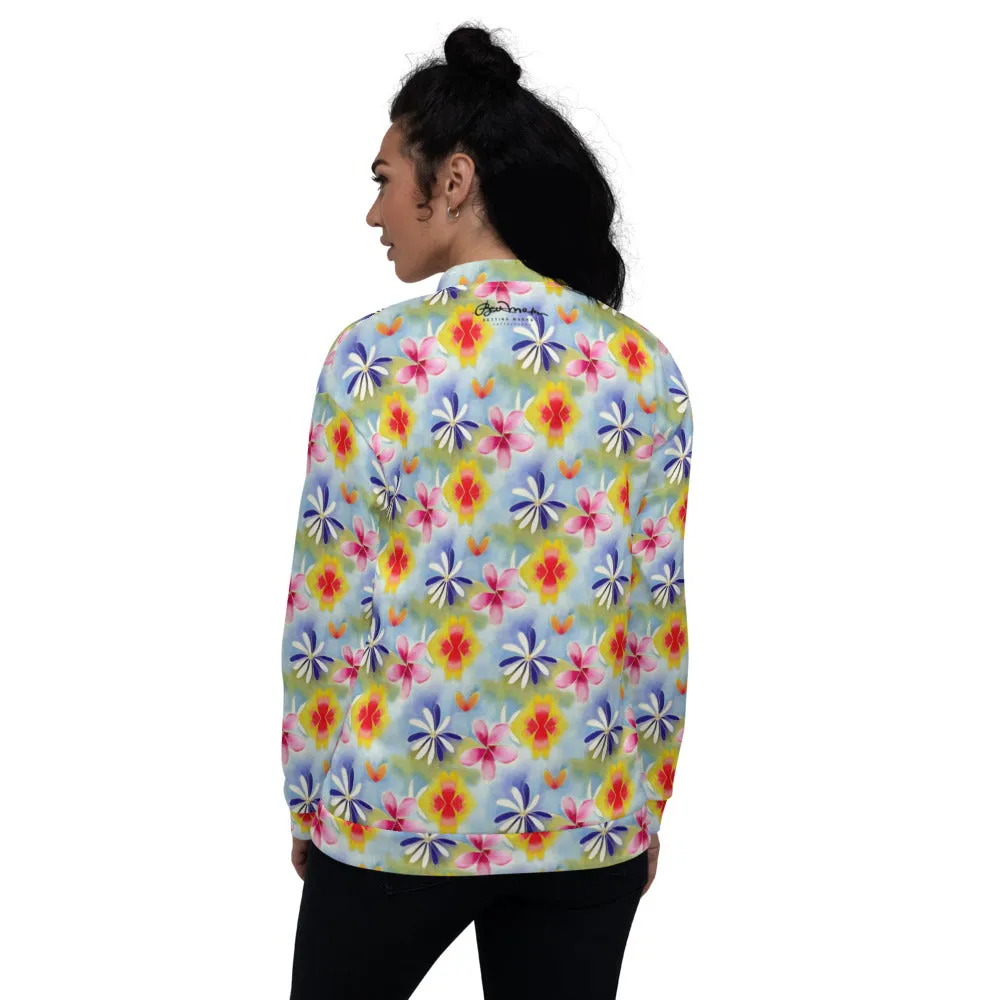 Unisex Bomber Jacket - Sunrise Floral - Women