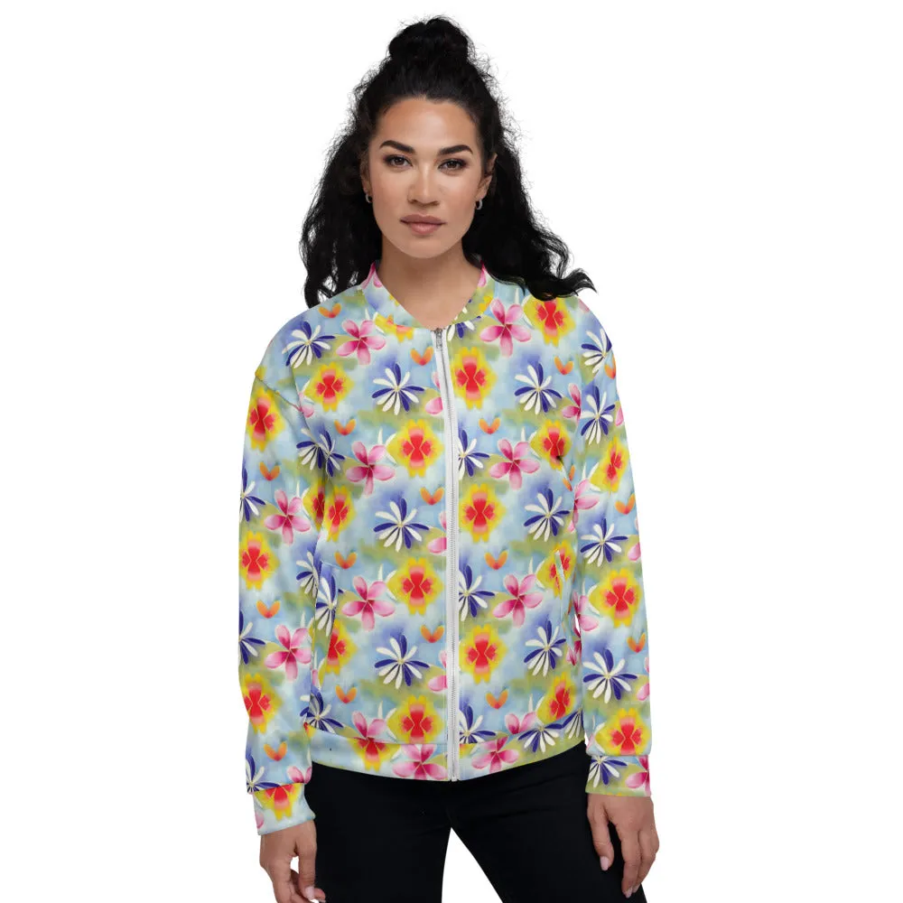 Unisex Bomber Jacket - Sunrise Floral - Women