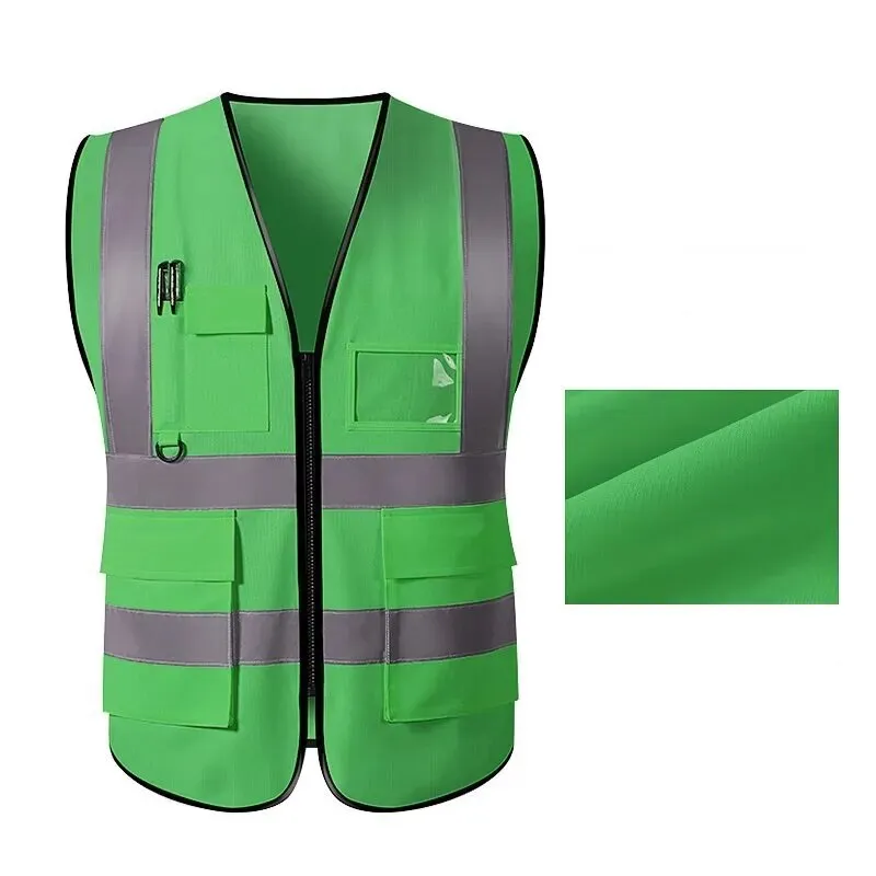 Unisex High Visibility Sleeveless Waistcoat with reflective stripes. Ideal for Security, Warehouse Workers, Cycling