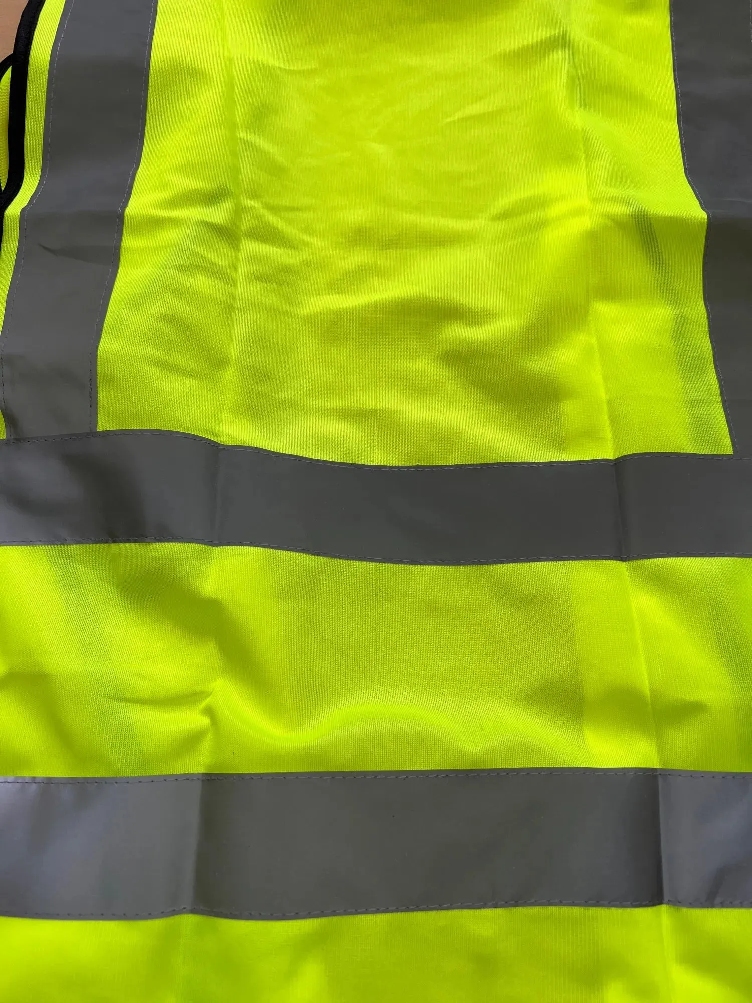 Unisex High Visibility Sleeveless Waistcoat with reflective stripes. Ideal for Security, Warehouse Workers, Cycling