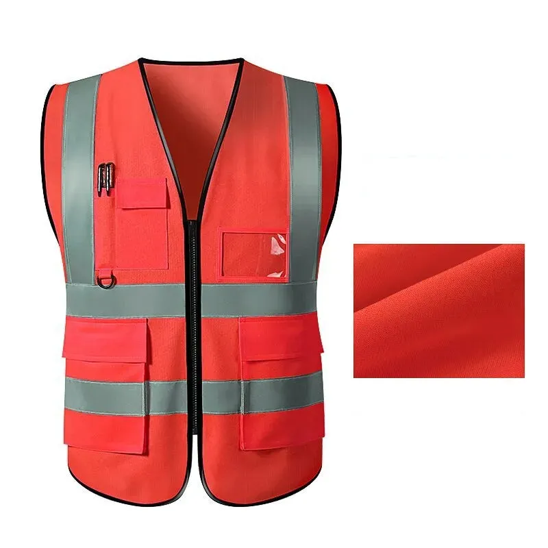 Unisex High Visibility Sleeveless Waistcoat with reflective stripes. Ideal for Security, Warehouse Workers, Cycling