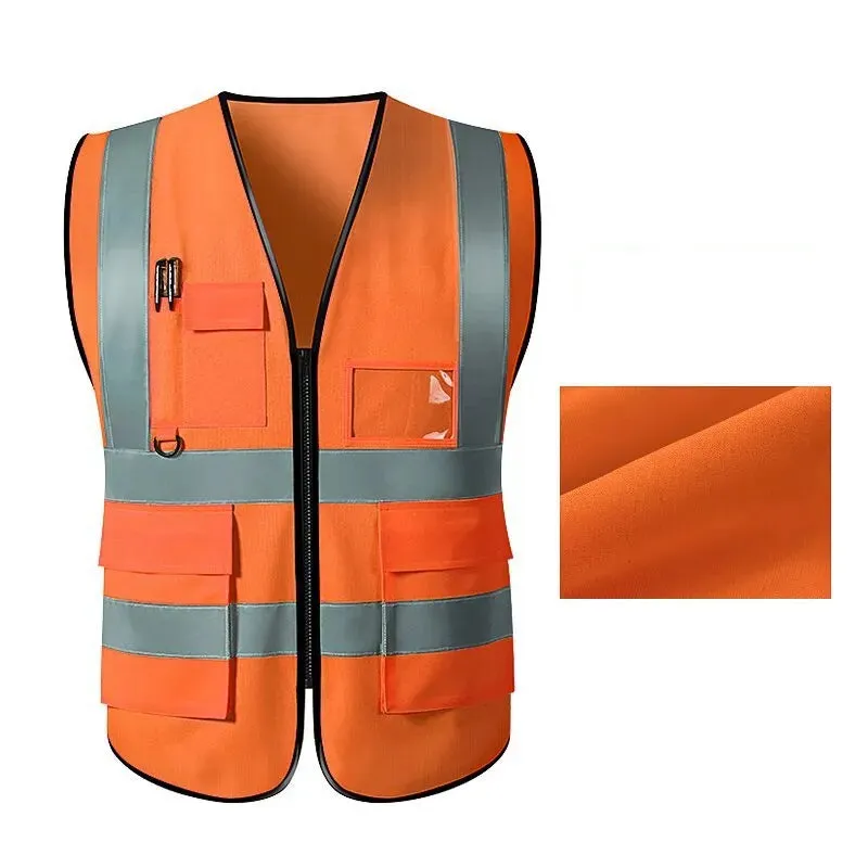 Unisex High Visibility Sleeveless Waistcoat with reflective stripes. Ideal for Security, Warehouse Workers, Cycling