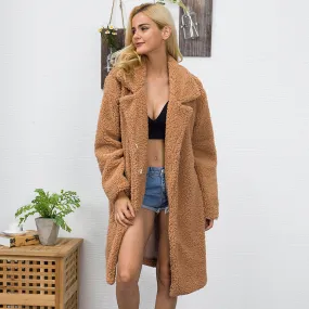 VenusFox Faux Fur Fluffy Long Coat