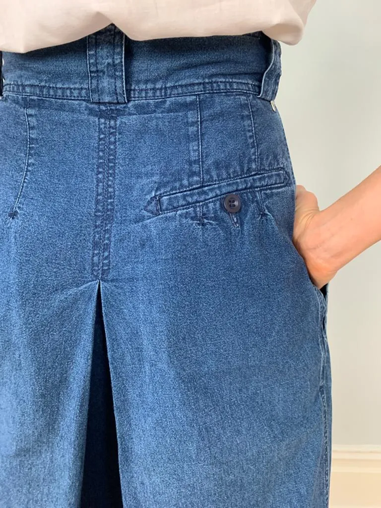 Vintage 1970's high waisted denim culottes