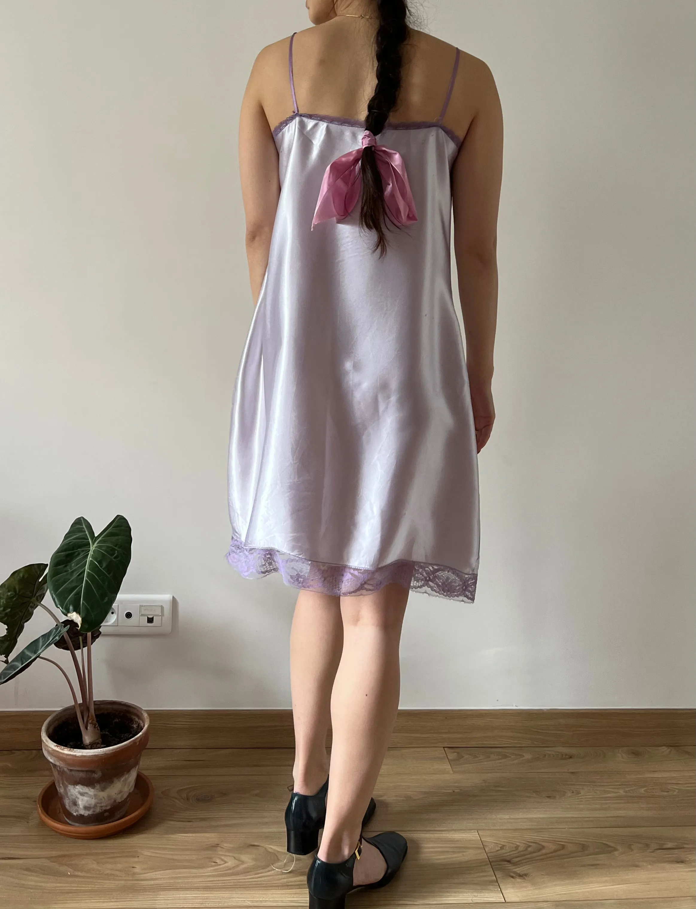 Vintage 40s lilac dyed slip dress