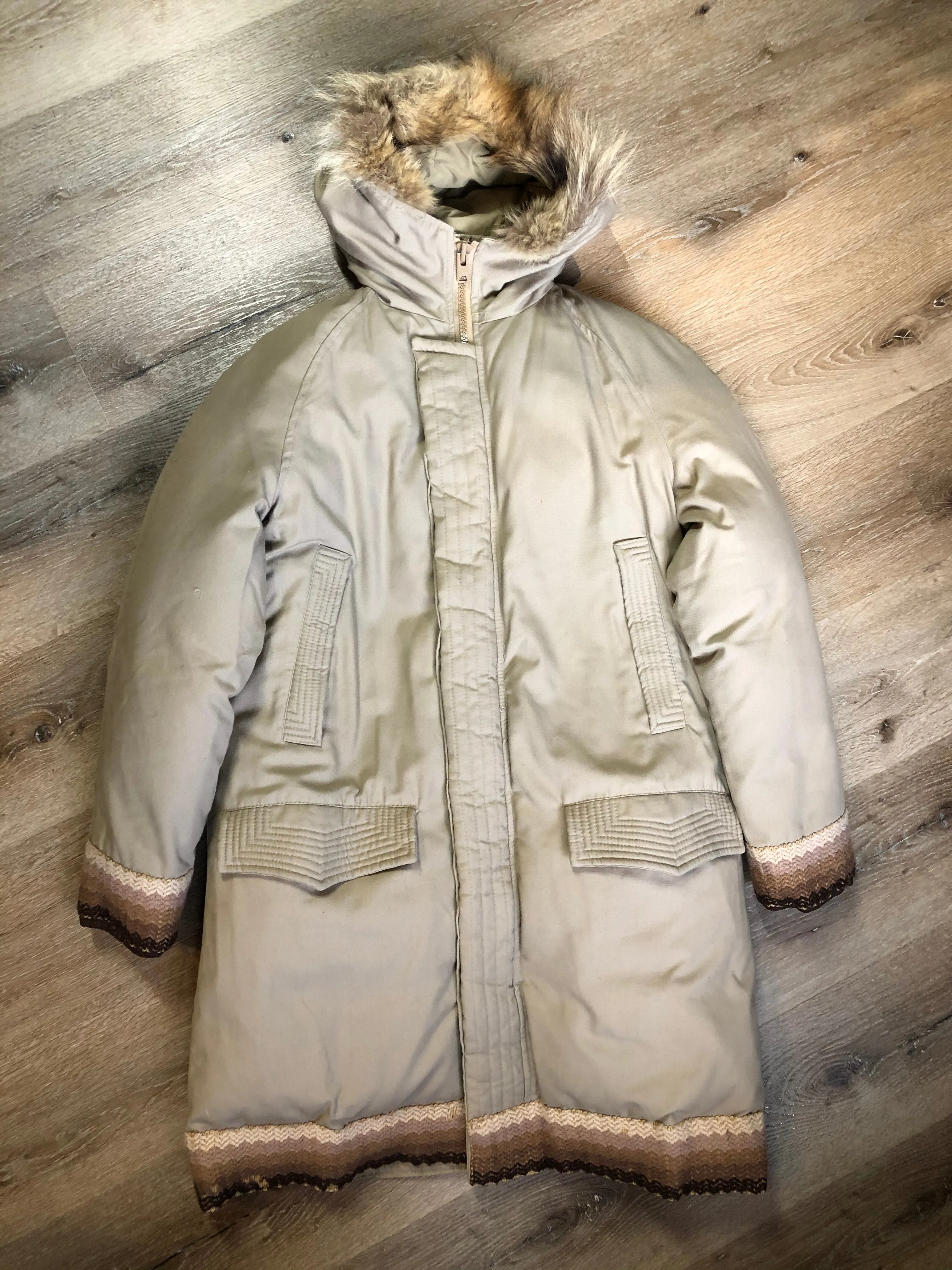 Vintage Rice Sportswear Beige Down-Filled Parka, Made in Canada SOLD