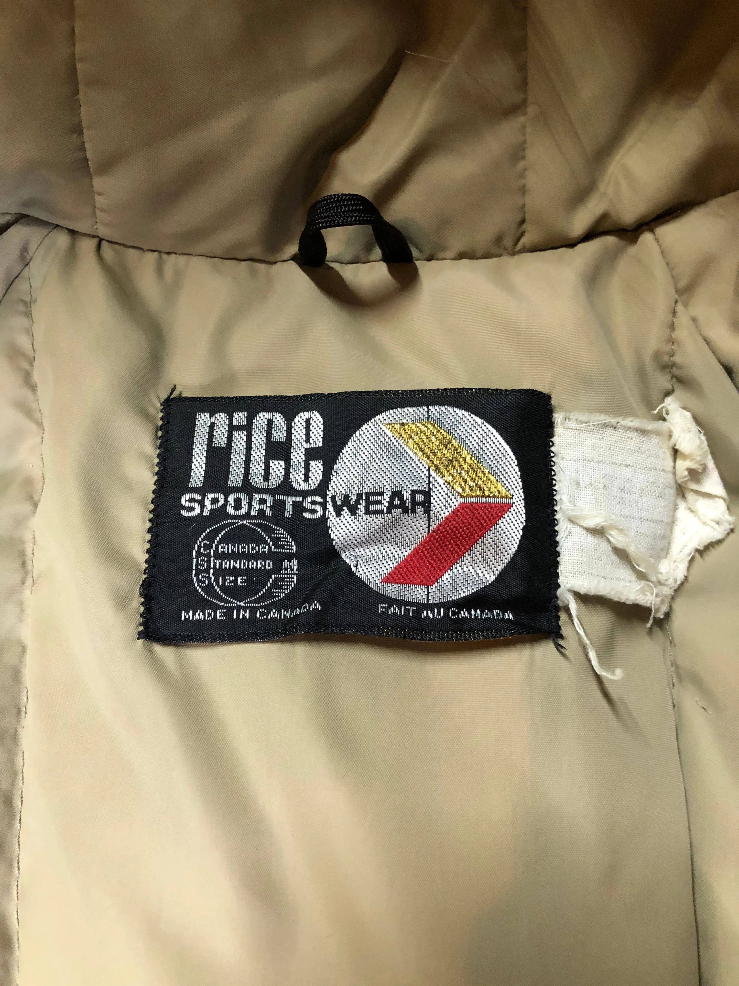 Vintage Rice Sportswear Beige Down-Filled Parka, Made in Canada SOLD