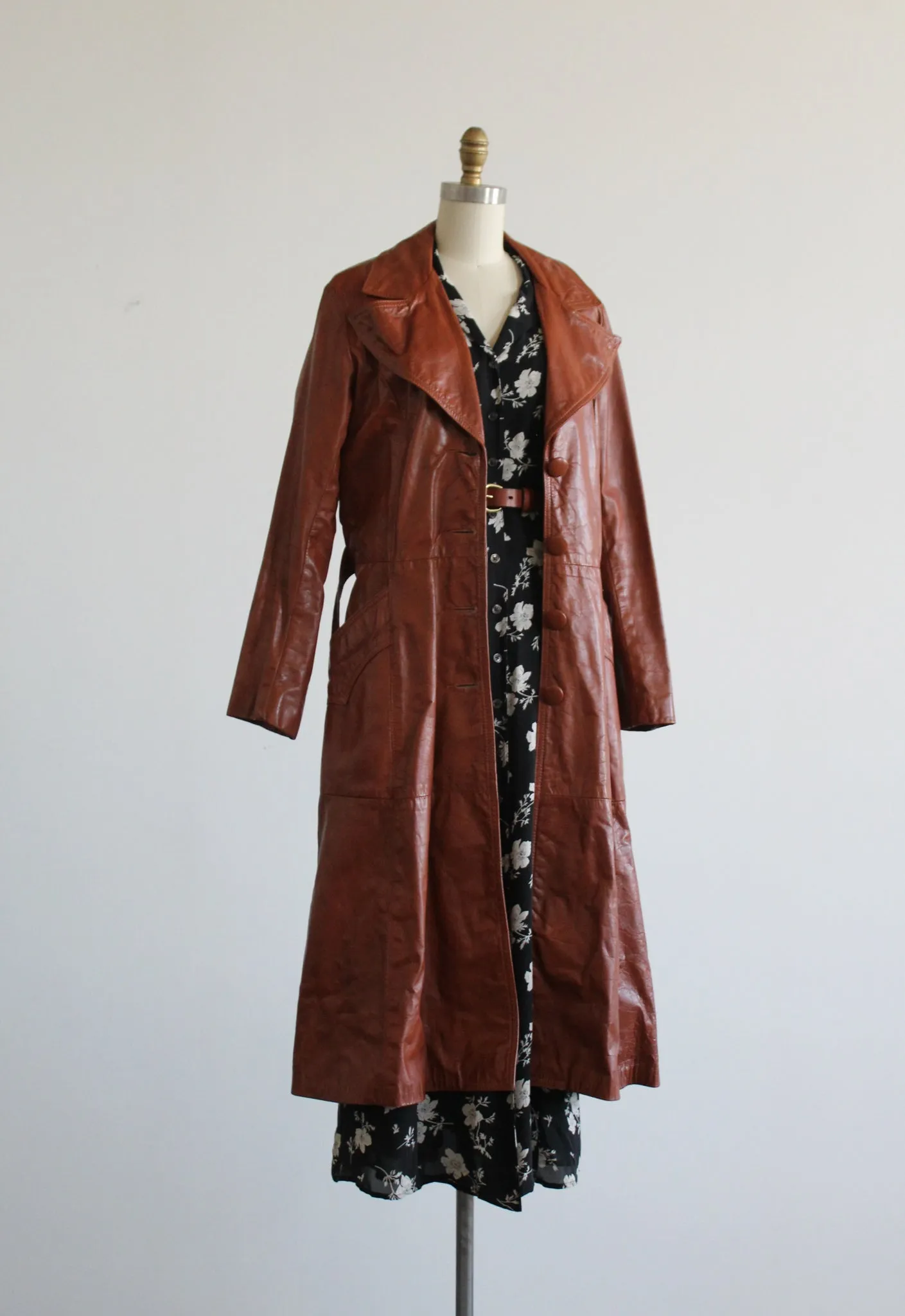 whiskey leather trench