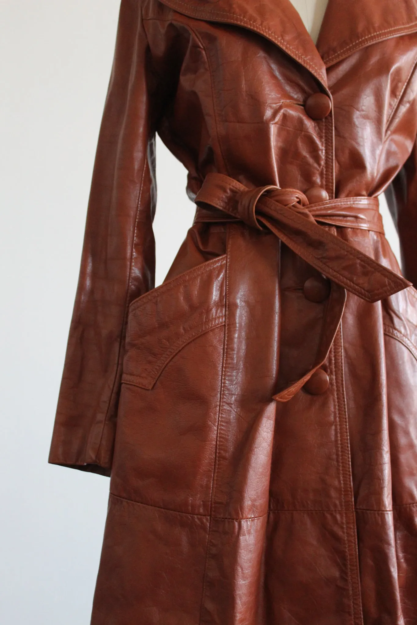 whiskey leather trench