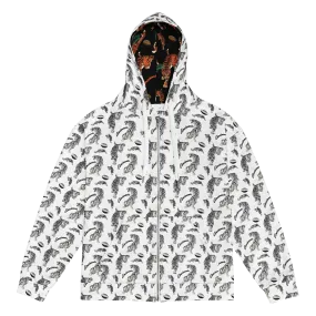 White Tiger Pattern Unisex zip hoodie