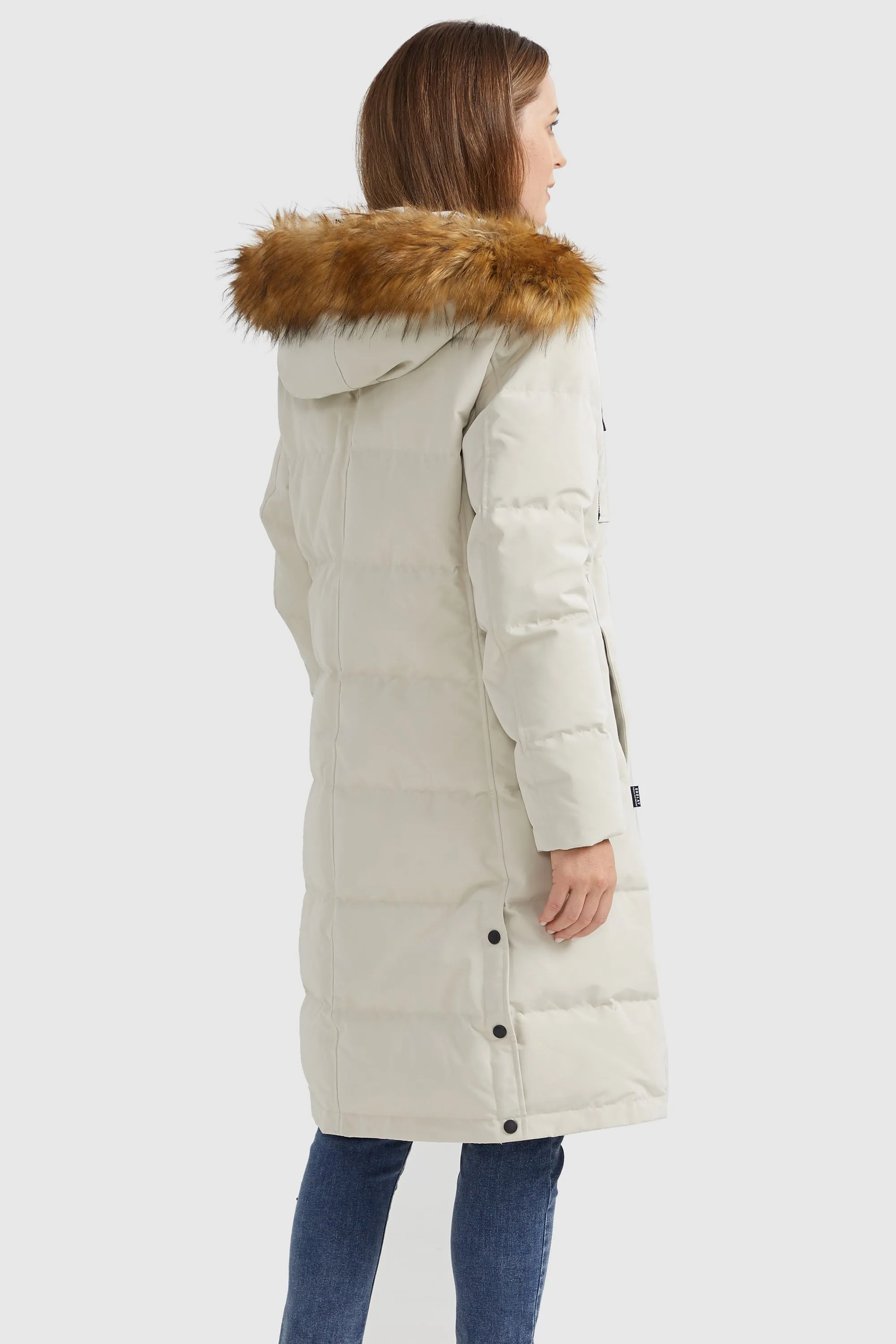 Windproof Puffer Fur Hooded Down Coat