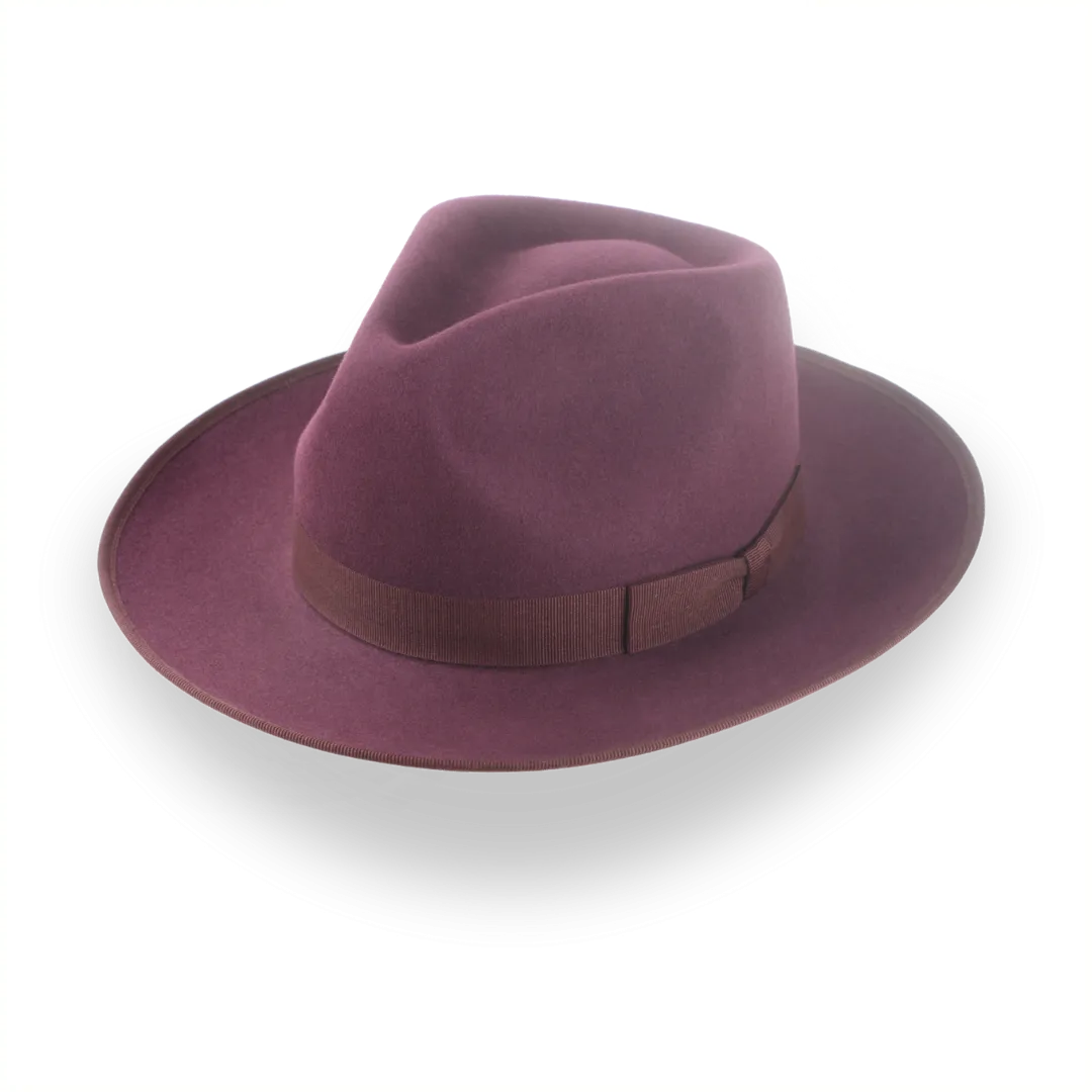 Wine Red Wide Brim Fedora Hat with Custom Options | The Ulysses