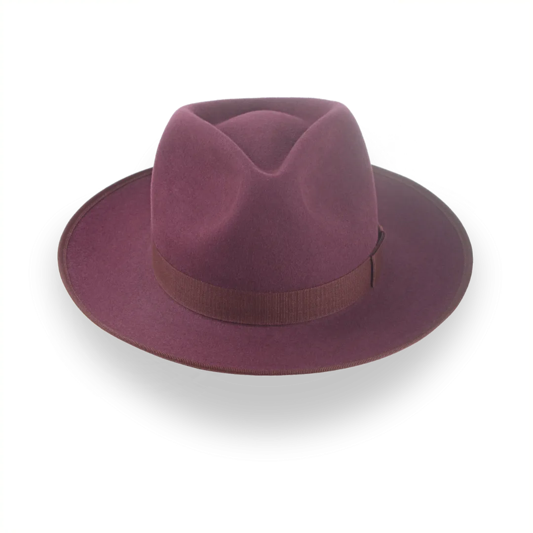 Wine Red Wide Brim Fedora Hat with Custom Options | The Ulysses