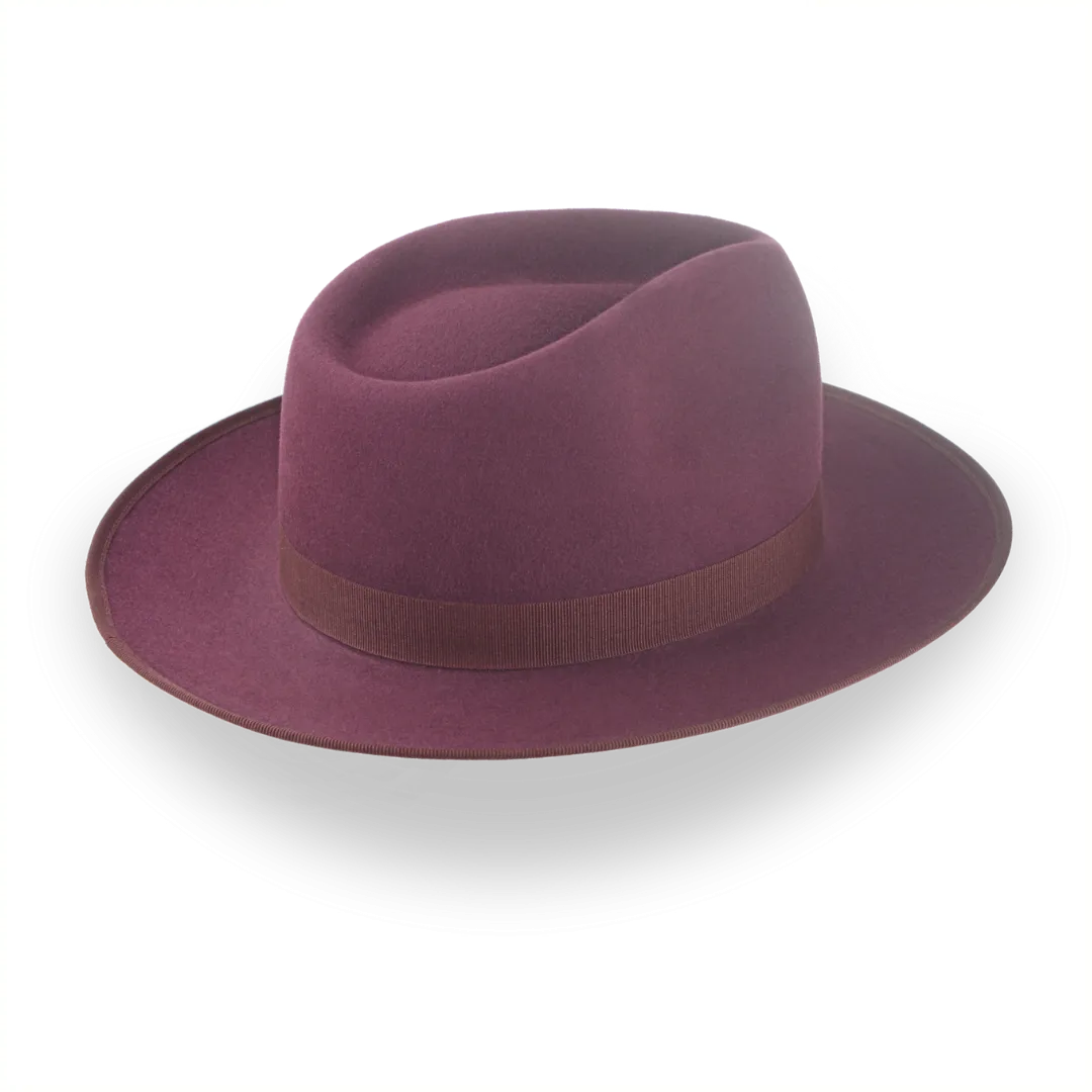 Wine Red Wide Brim Fedora Hat with Custom Options | The Ulysses