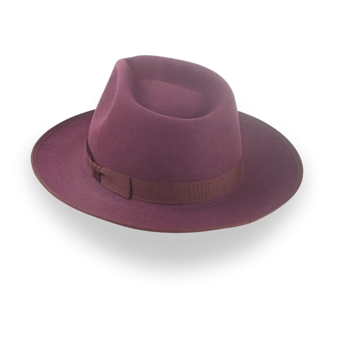 Wine Red Wide Brim Fedora Hat with Custom Options | The Ulysses