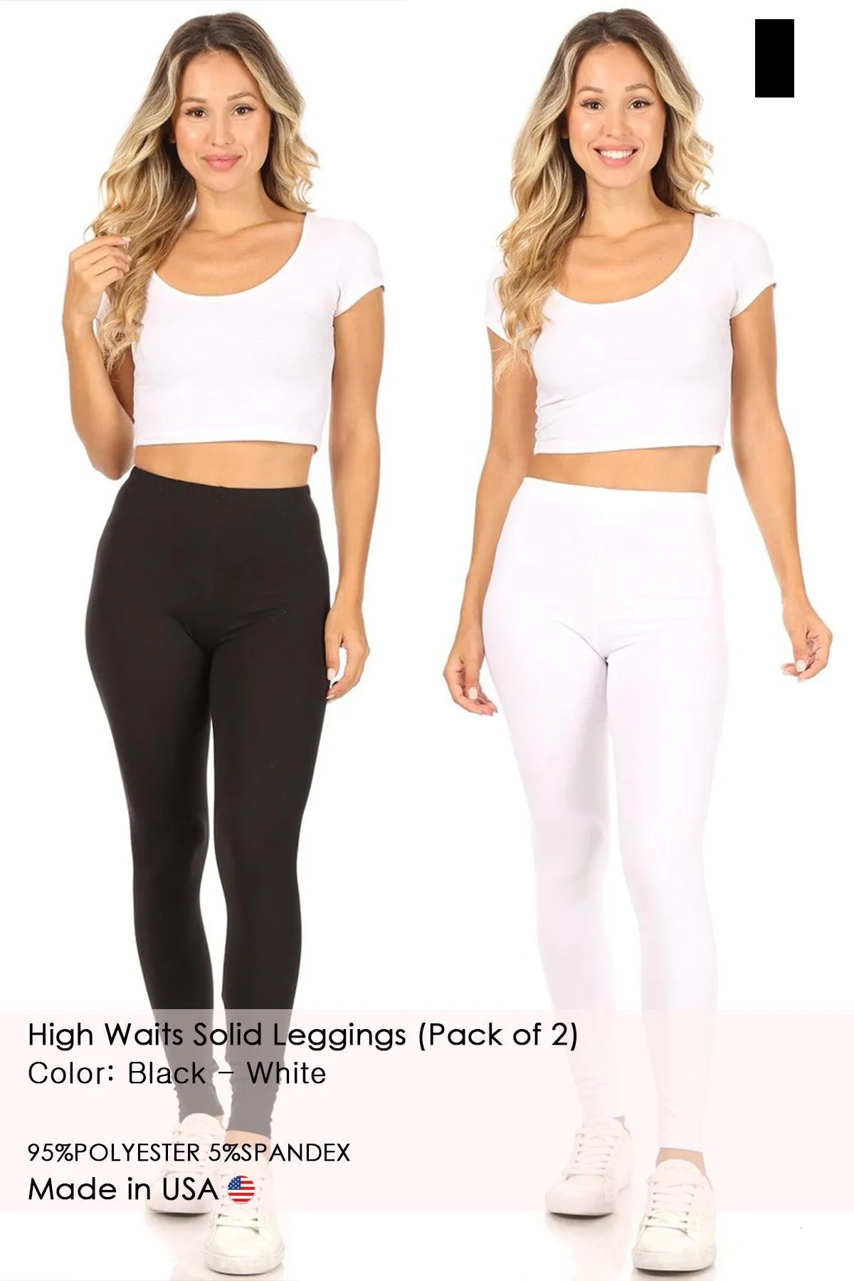 Women's Casual Solid Full Length Leggings (Pack of 2)