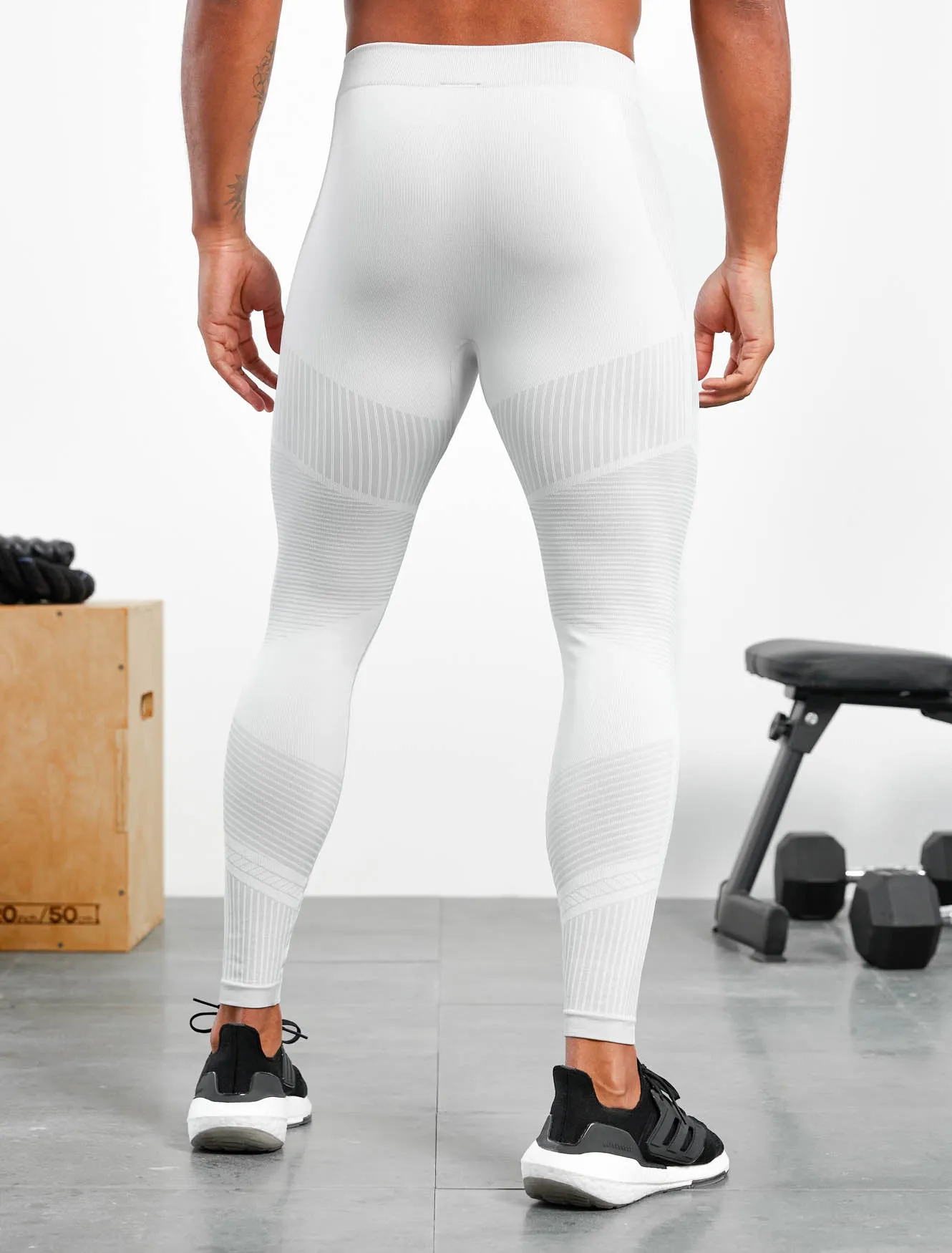 Xeno Seamless Leggings - White.Grey