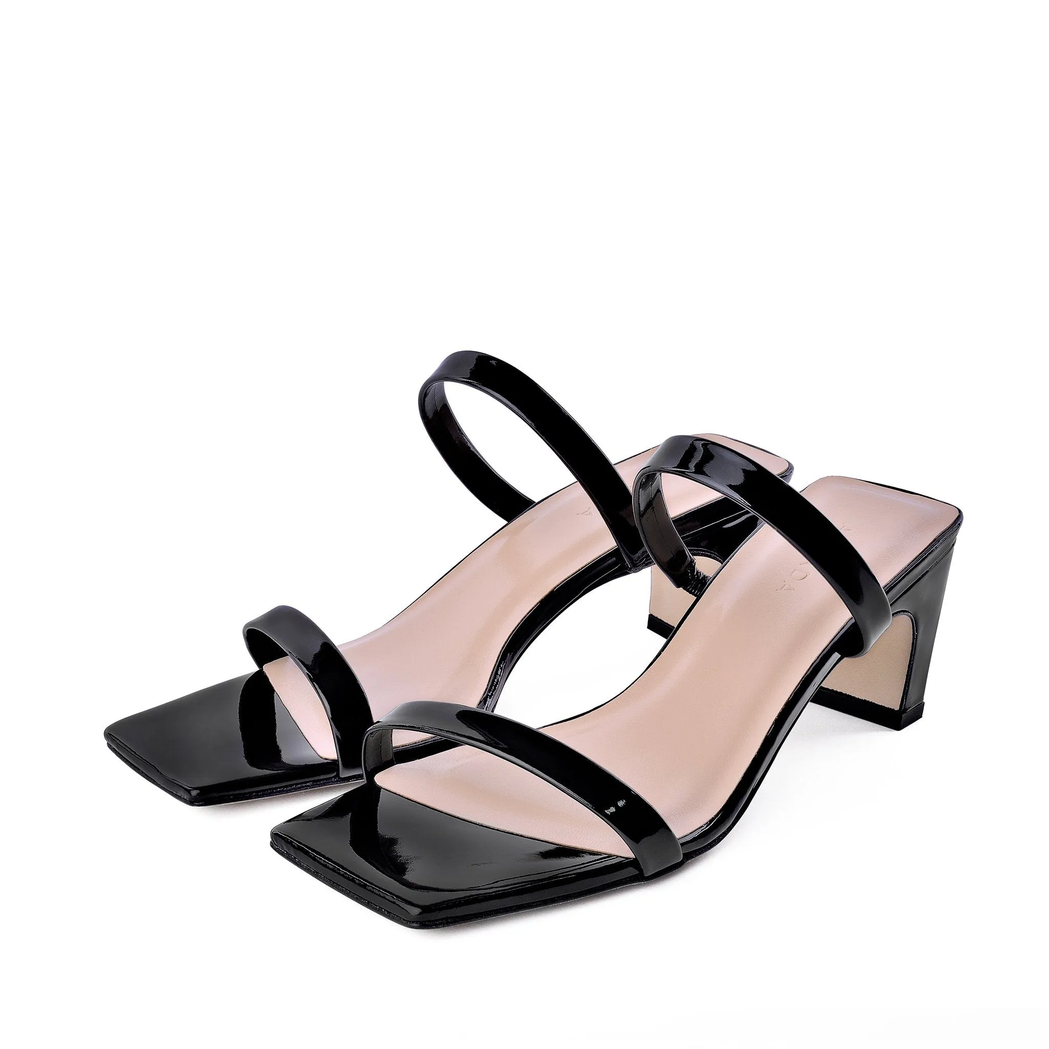 Yuki Black Patent Leather Sandals