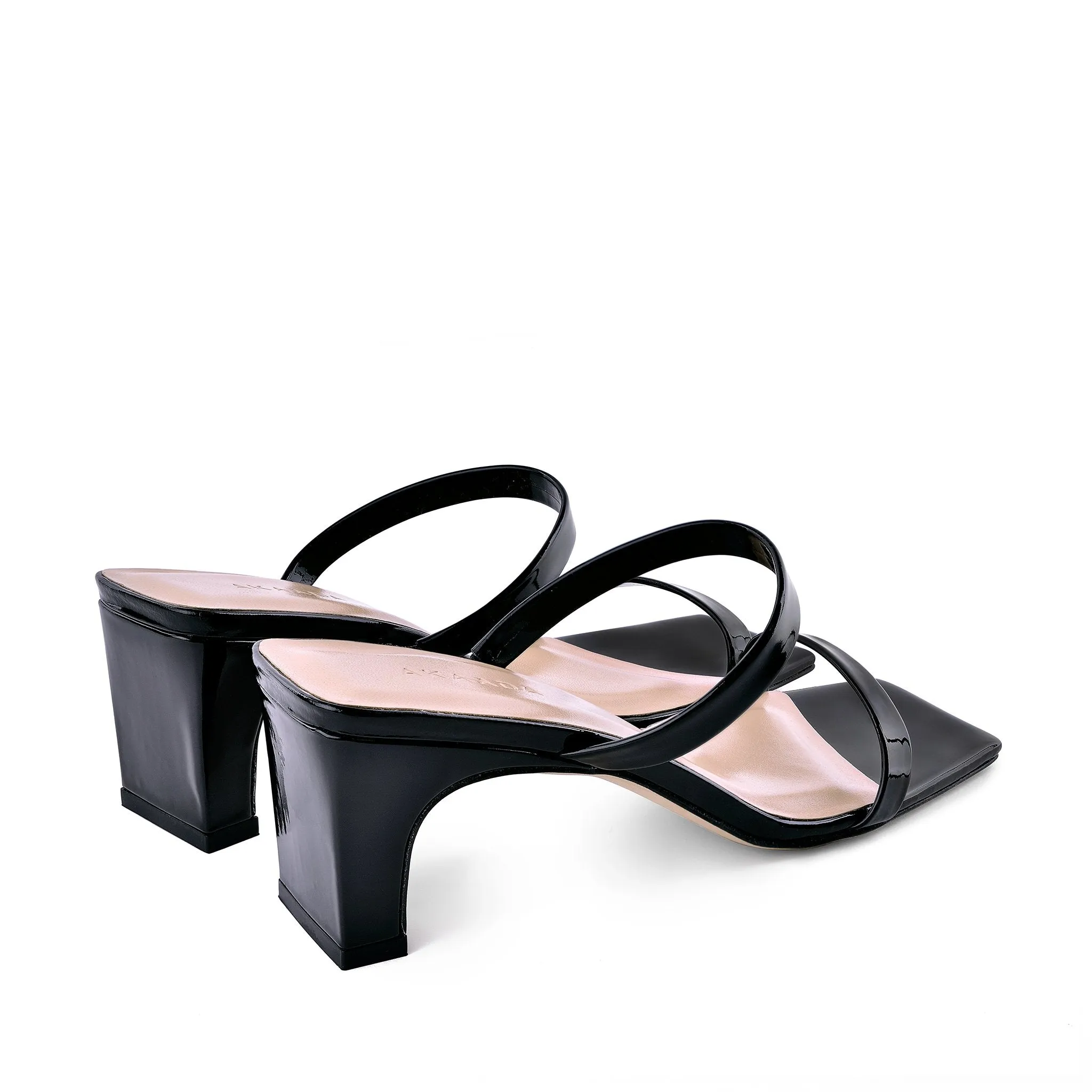 Yuki Black Patent Leather Sandals