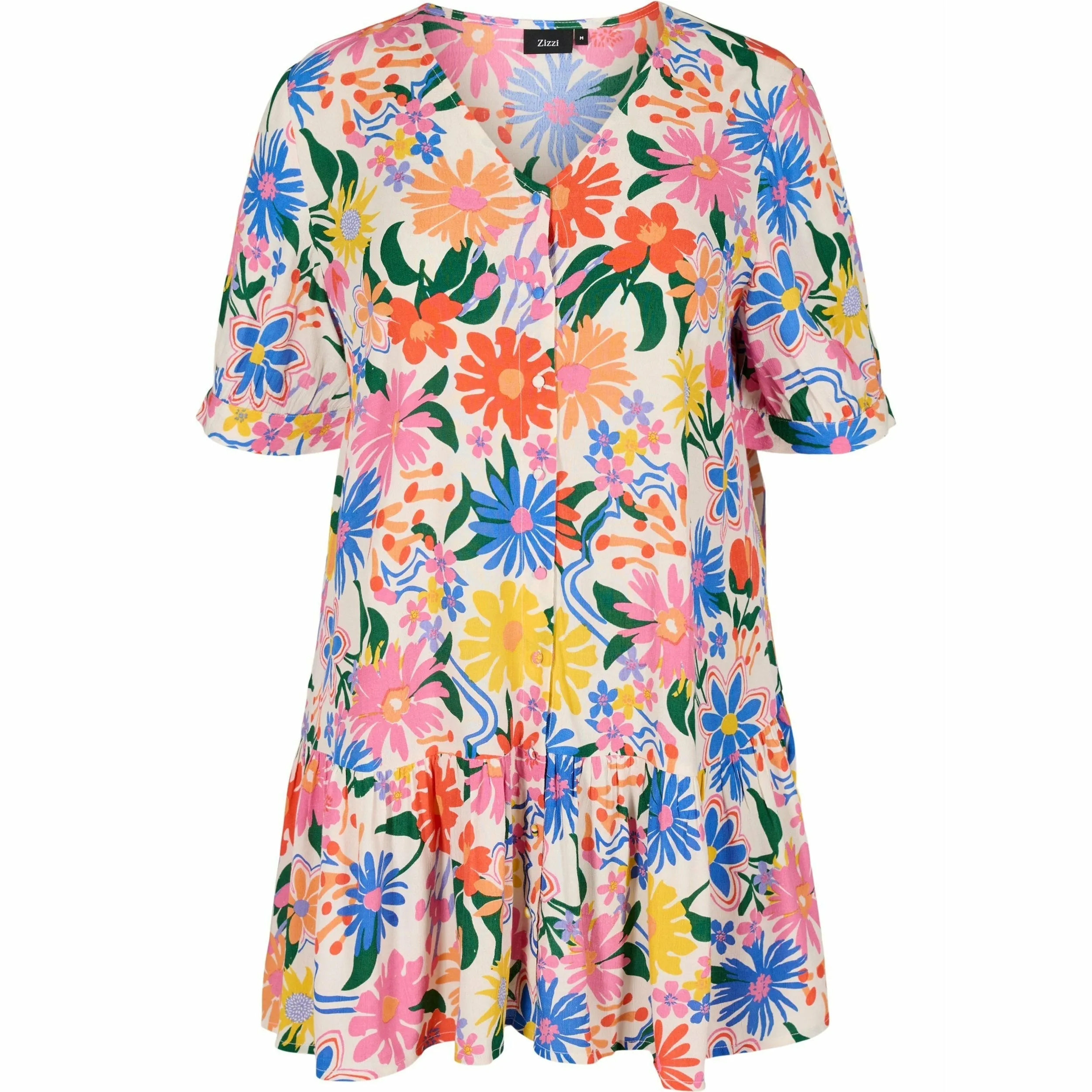 Zizzi Gini Floral Print Short Sleeve Tunic