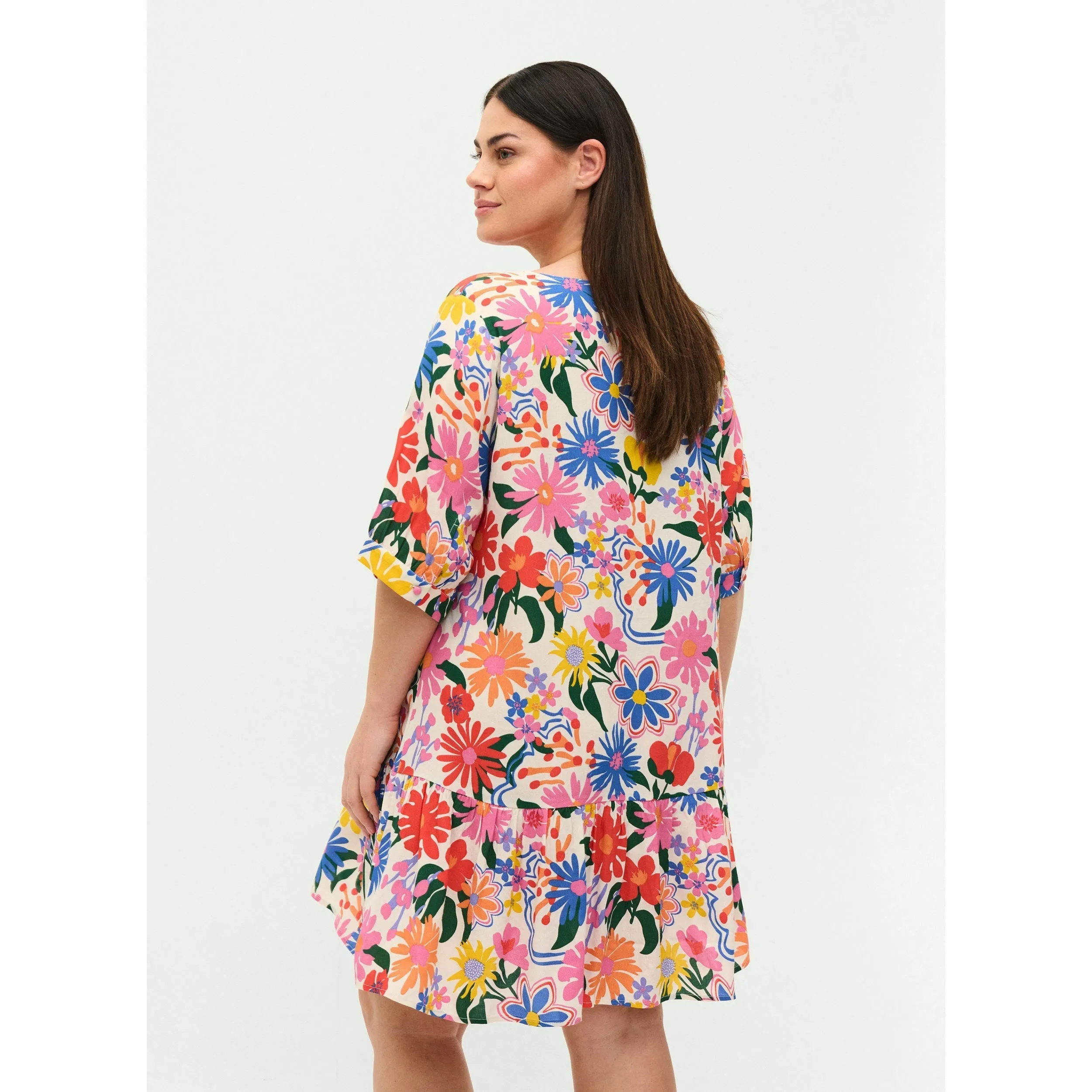 Zizzi Gini Floral Print Short Sleeve Tunic