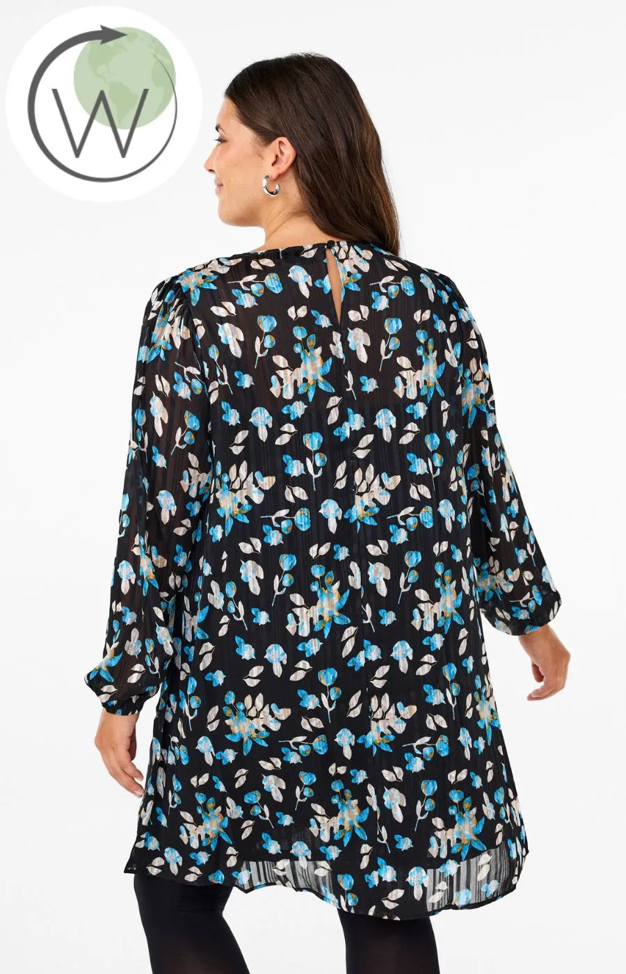 Zizzi Lucy Blue Floral Dress